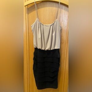 Two-Tone Sleeveless body con style Dress